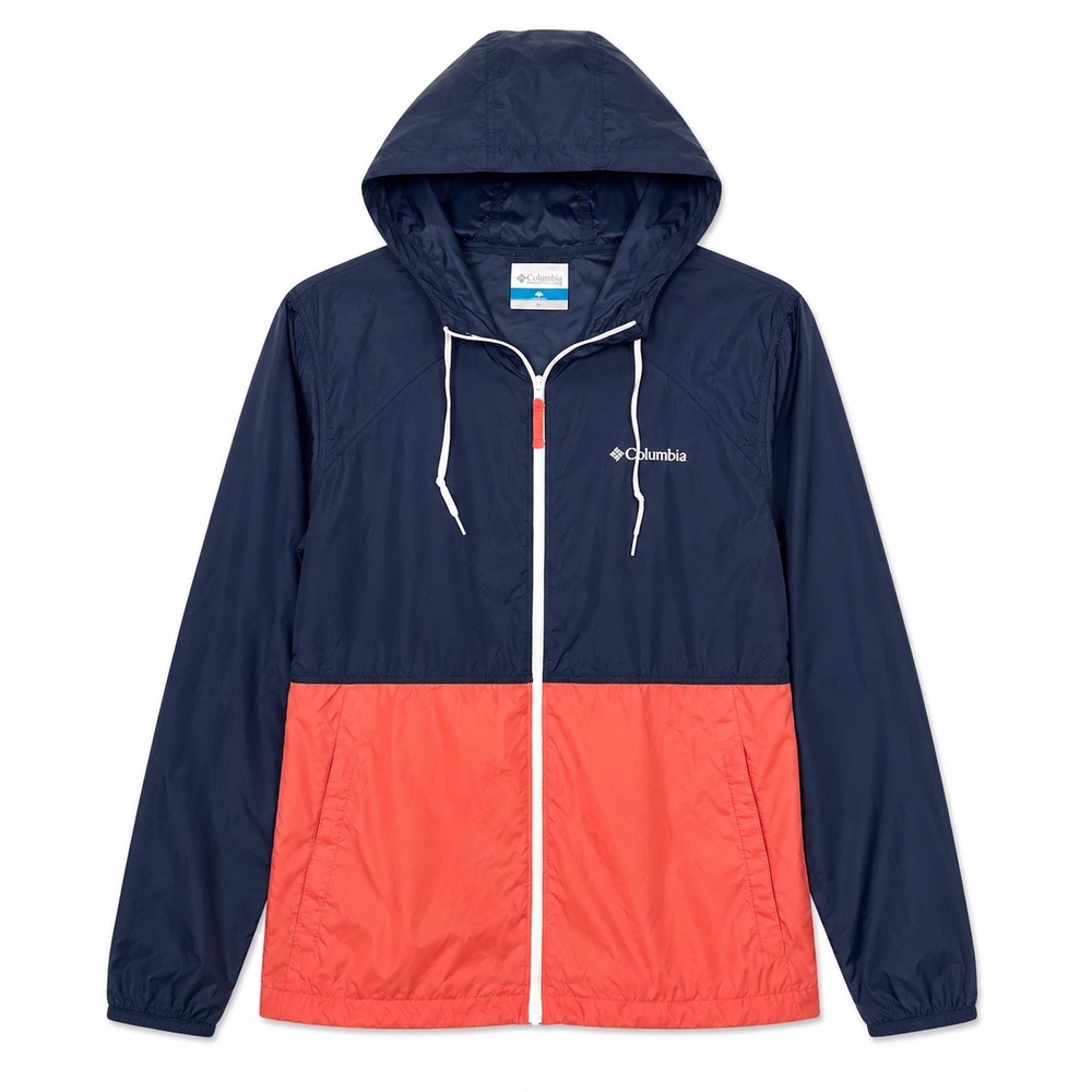 Columbia Flash Forward Colorblock Windbreaker Medium Navy Coral